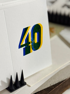 Nomado Kappan "40" Letterpress Birthday Card