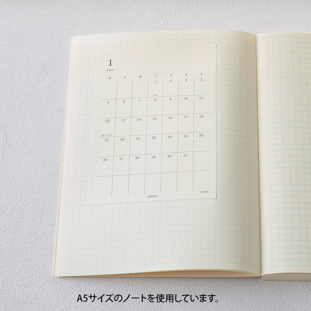Midori MD Diary Sticker 2026 (S or M)