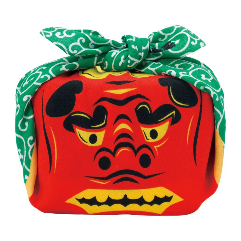 MUSUBI × COCHAE – Fuku Furoshiki 48 cm – Shishimai & Thief Green