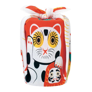 MUSUBI × COCHAE – Fuku Furoshiki 48 cm – Manekineko Red