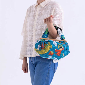 MUSUBI × COCHAE – Furoshiki 70 cm – Japanese Folktales - The Sea Blue