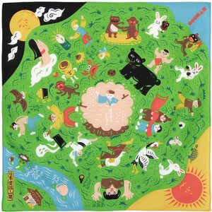 MUSUBI × COCHAE – Furoshiki 70 cm – Japanese Folktales - The Mountains Green
