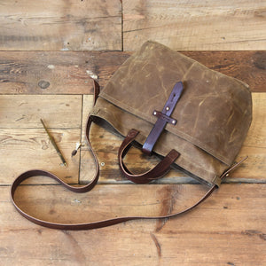 Peg and Awl Large Waxed Canvas Tote - Spice/Zipper