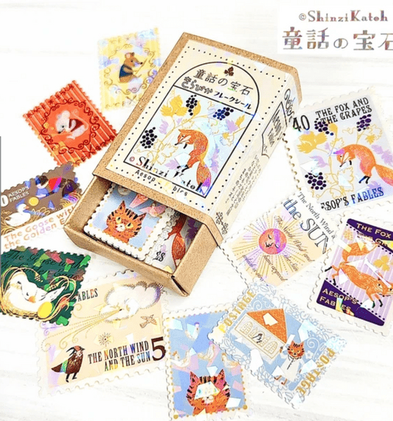 Shinzi Katoh - Flake Sticker Set - Aesop's Fables (2 patterns)