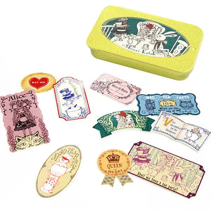 Shinzi Katoh Alice in Wonderland Sticker Flakes in Gold Tin (6 patterns)