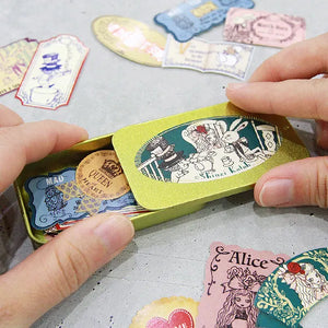 Shinzi Katoh Alice in Wonderland Sticker Flakes in Gold Tin (6 patterns)