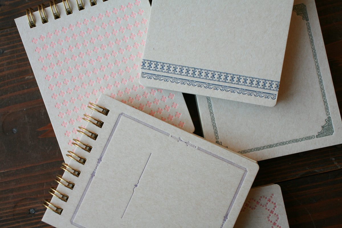 Kohunkan Retro Letterpress Ring Memo Pad Notebook (5 patterns)