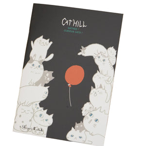 Booklet with cat illustrations and a red balloon design by Shinzi Katoh