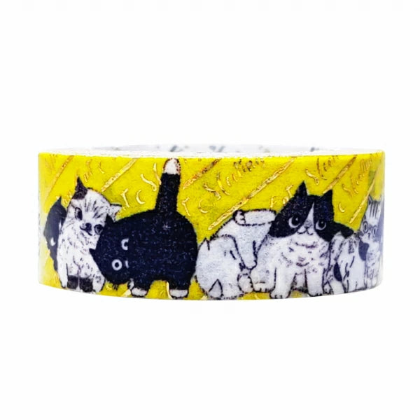 Shinzi Katoh - Masking tape (Gold foil) - Cats