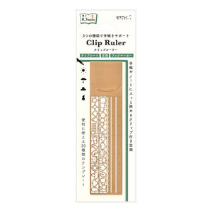 Midori Clip Ruler Copper Decorative Patterns