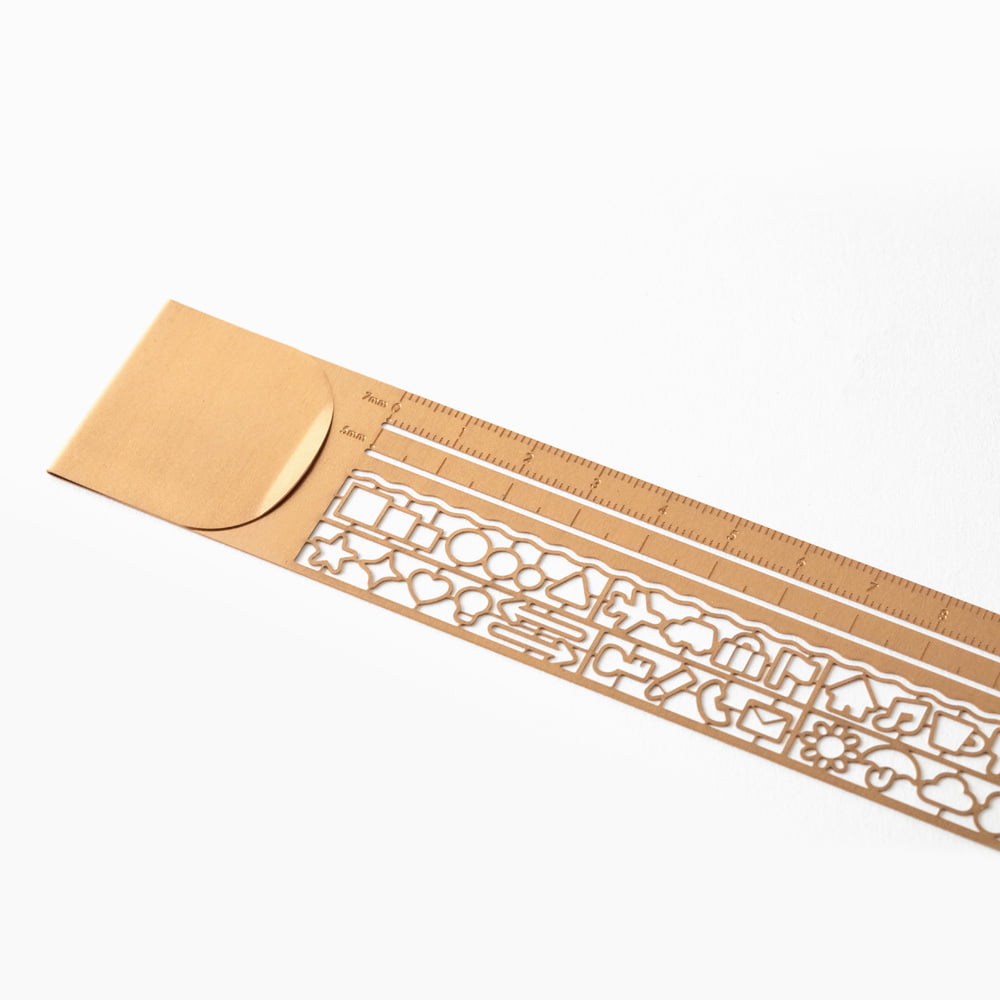 Midori Clip Ruler Copper Decorative Patterns - NOMADO Store