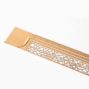 Midori Clip Ruler Copper Decorative Patterns