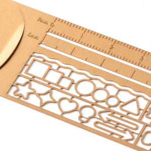 Midori Clip Ruler Copper Decorative Patterns