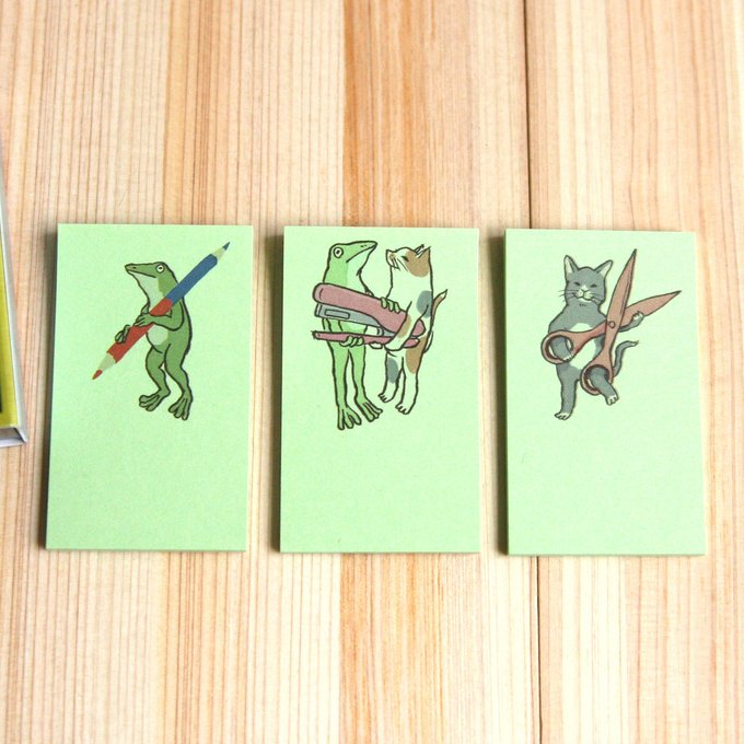 KAPPADO cat and frog matchbox sticky notes