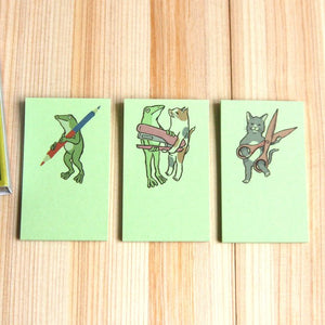 KAPPADO cat and frog matchbox sticky notes