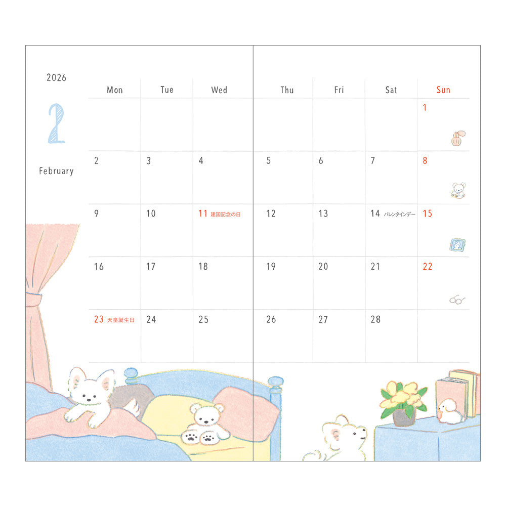 Midori Pocket diary slim dog 2026