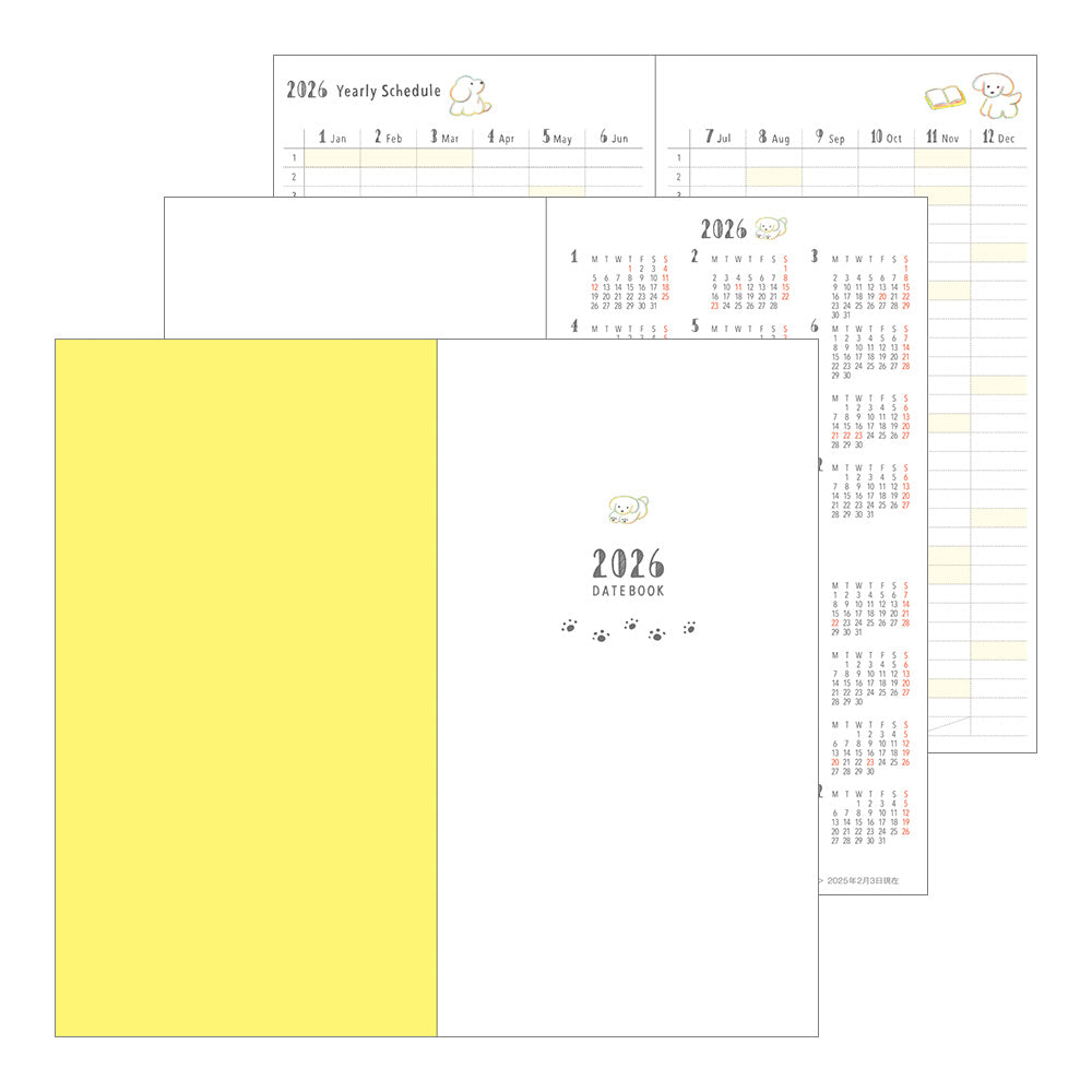 Midori Pocket diary slim dog 2026