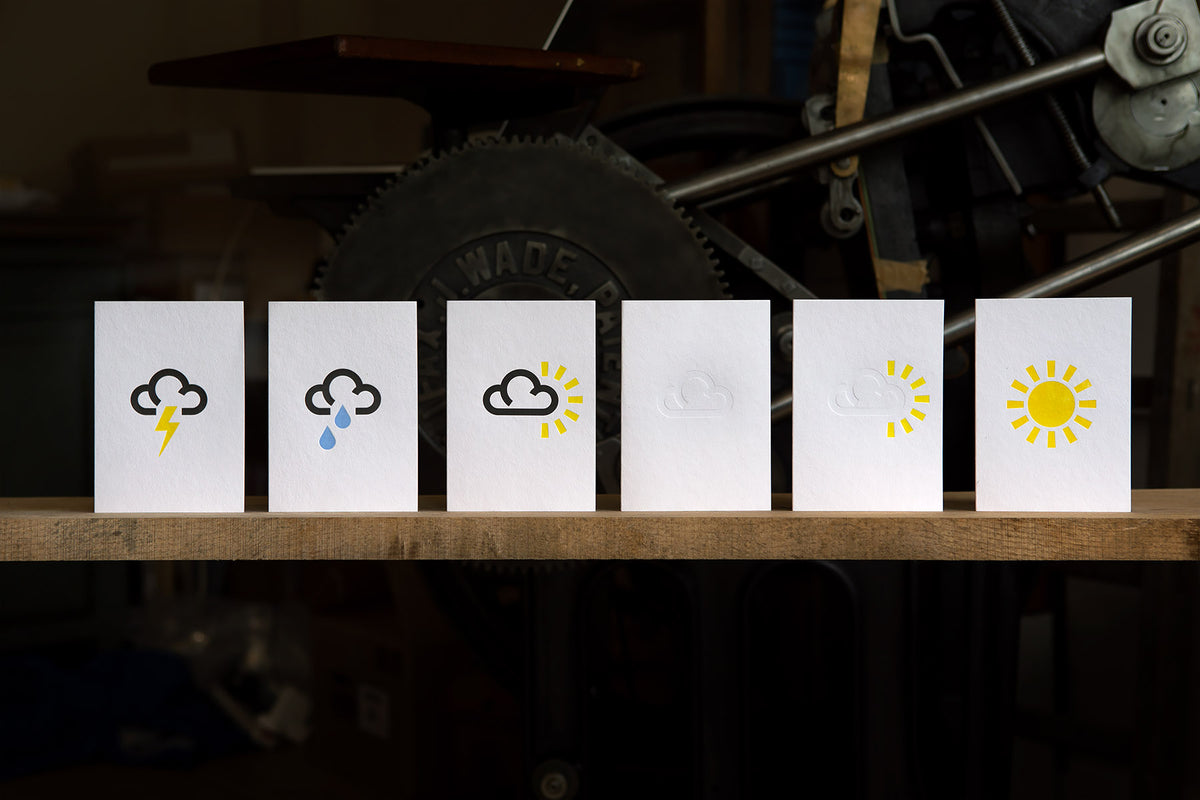 Box of 6 Forecast Letterpress Cards