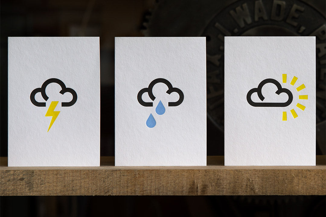 Box of 6 Forecast Letterpress Cards