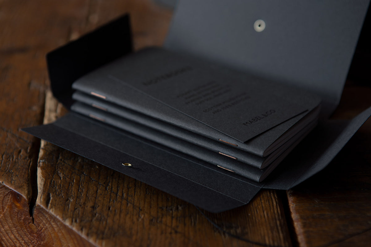 Pack of three grey pocket notebooks