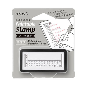 Midori - Paintable stamp - Pre-inked half size vertical (schedule)