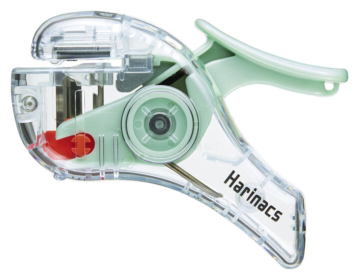 Kokuyo Harinacs Compact Alpha Stapleless Stapler in Transparent Green