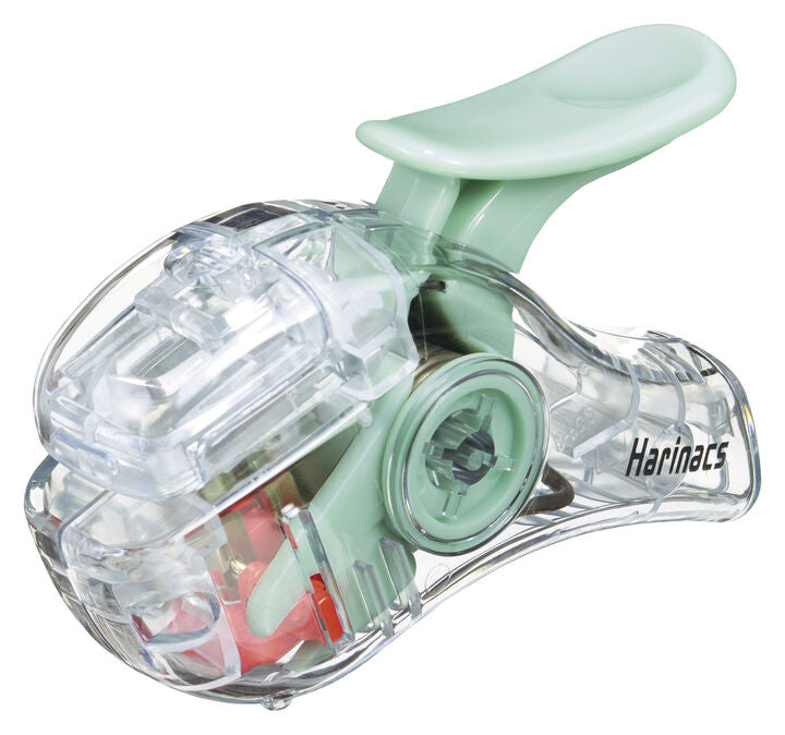Kokuyo Harinacs Compact Alpha Stapleless Stapler in Transparent Green