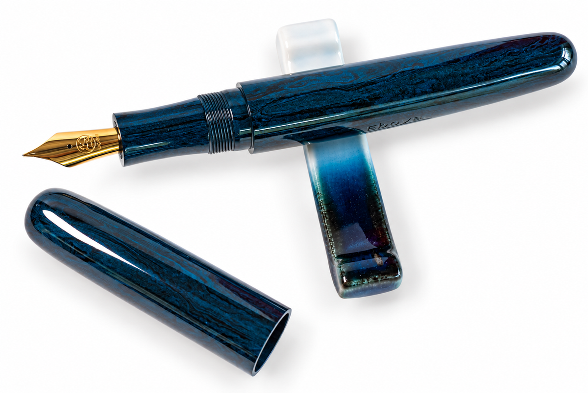 Eboya Houga L size Fountain Pen (Shinkai Blue)