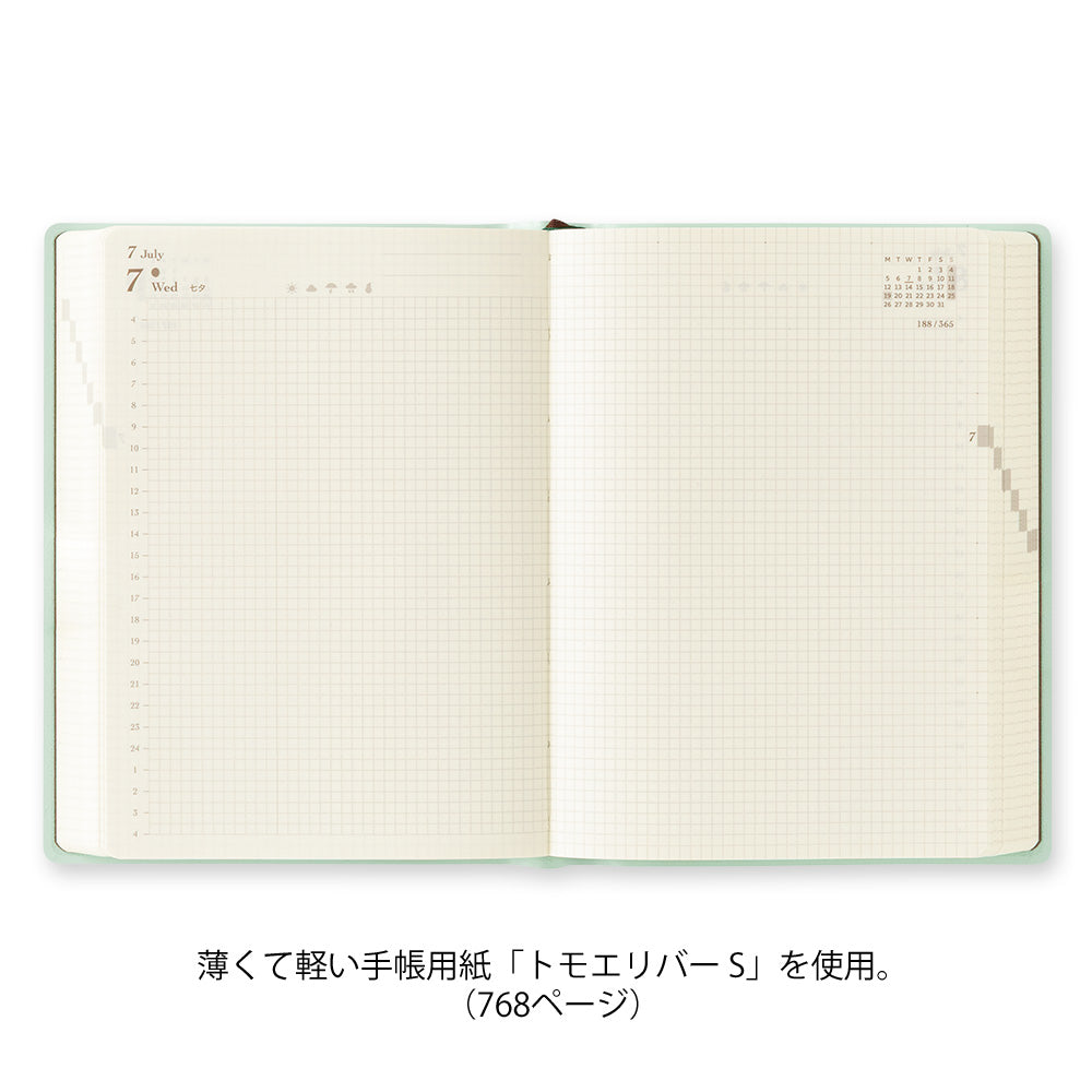 Midori 2027 Diary Hibino A6 Blue green