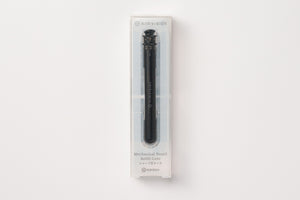 A black K400 mechanical pencil by AuB Visibler, presented in its original clear plastic packaging with a white backing card, set against a plain white background.