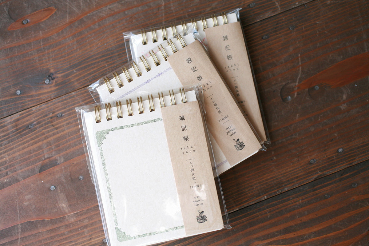 Kohunkan Retro Letterpress Ring Memo Pad Notebook (5 patterns)