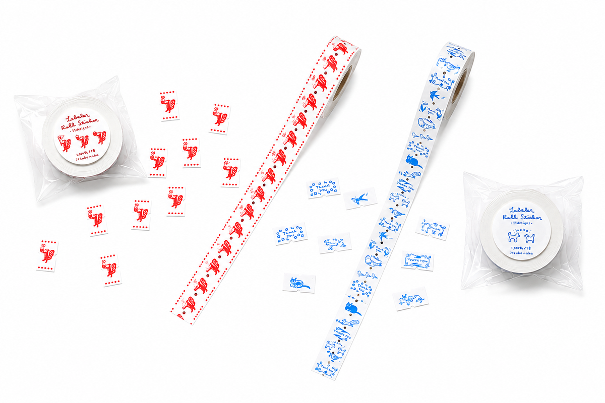 Itsuko Naka - Label roll stickers (2 types) - NOMADO Store 