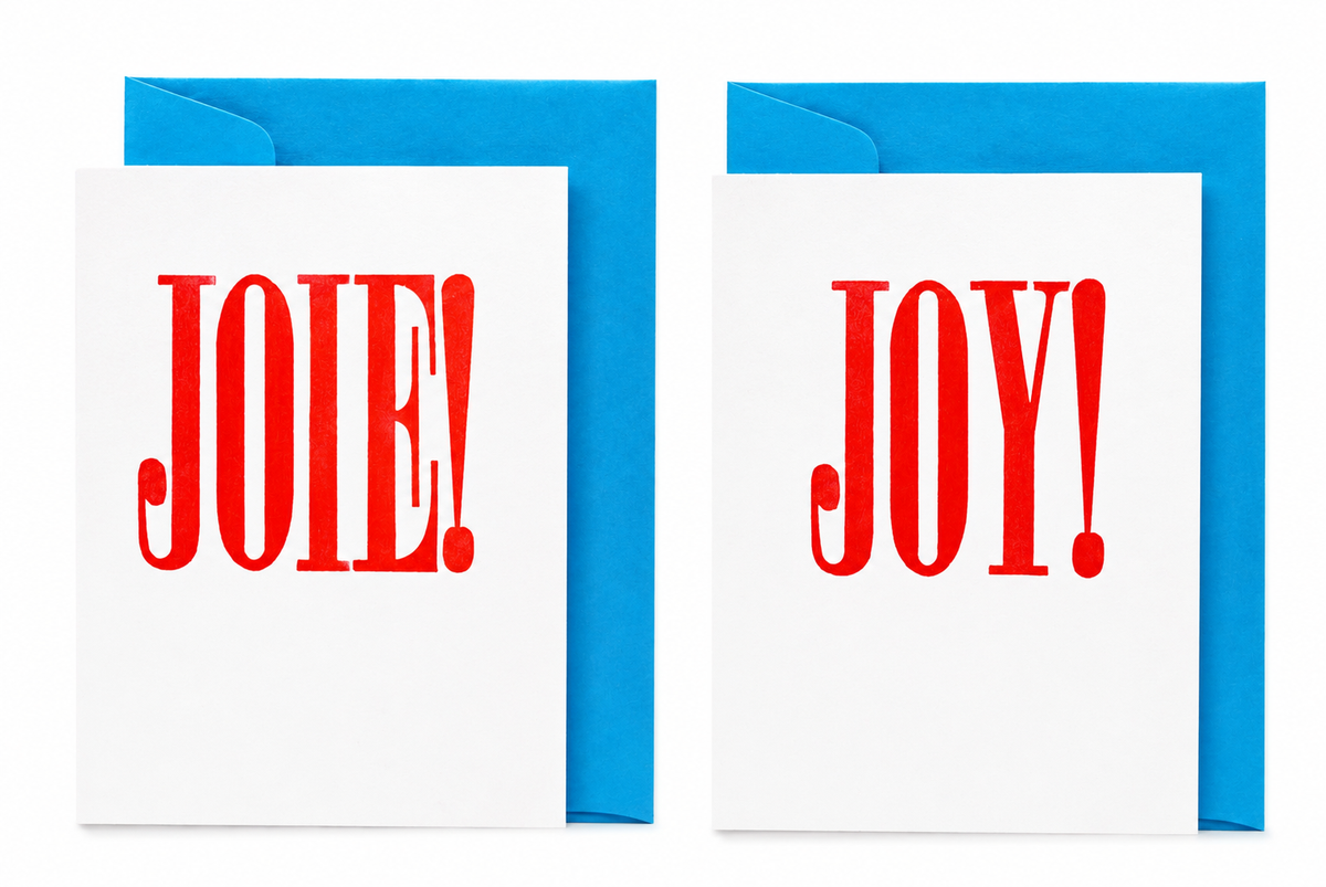 Nomado Kappan "JOY/JOIE" Letterpress Card (English or French) - NOMADO Store 