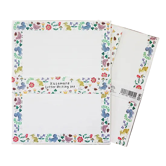 Letter writing set with colorful border design design by Aiko Fukawa