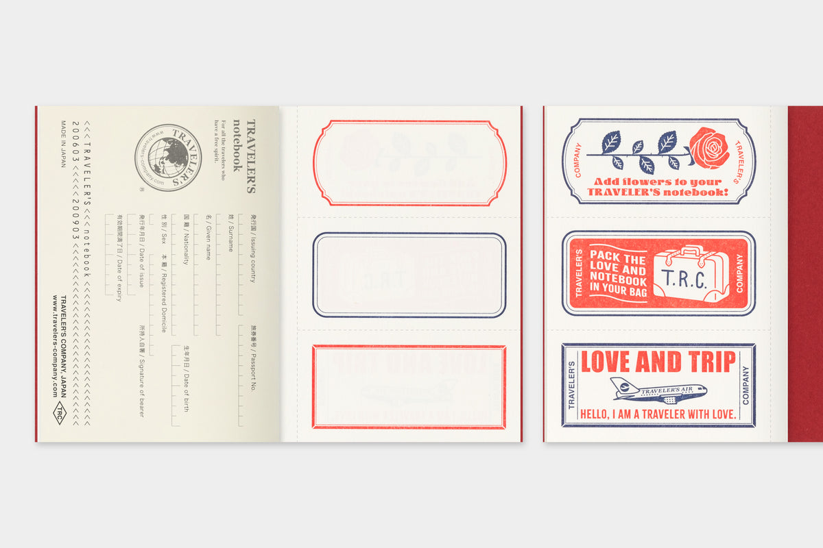 TRAVELER'S notebook Passport Size Refill LOVE AND TRIP Red