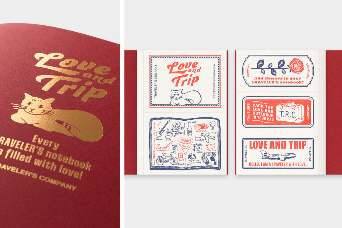 TRAVELER'S notebook Passport Size Refill LOVE AND TRIP Red