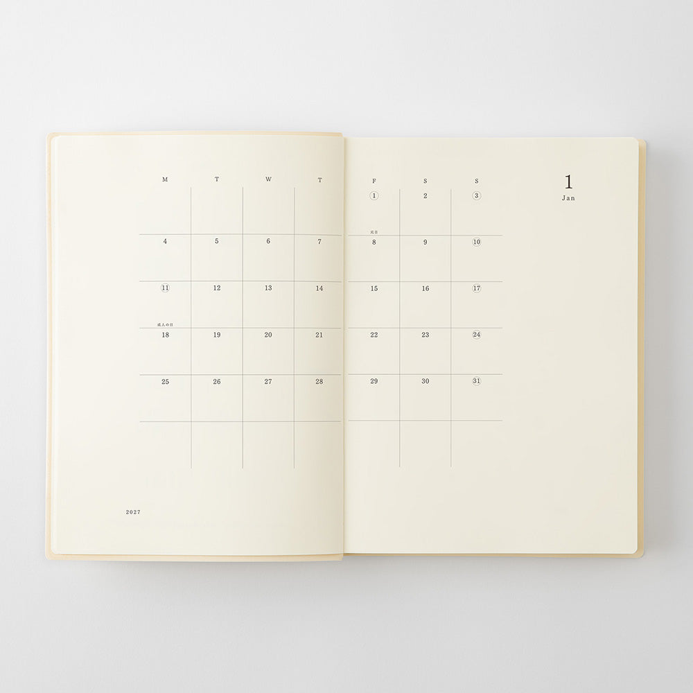 Midori MD Diary 2027 - One day/ one page (3 sizes) - Pre-order - NOMADO Store 