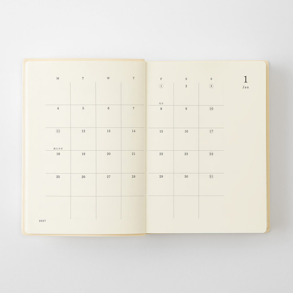 Midori MD Diary 2027 - One day/ one page (3 sizes) - Pre-order - NOMADO Store 