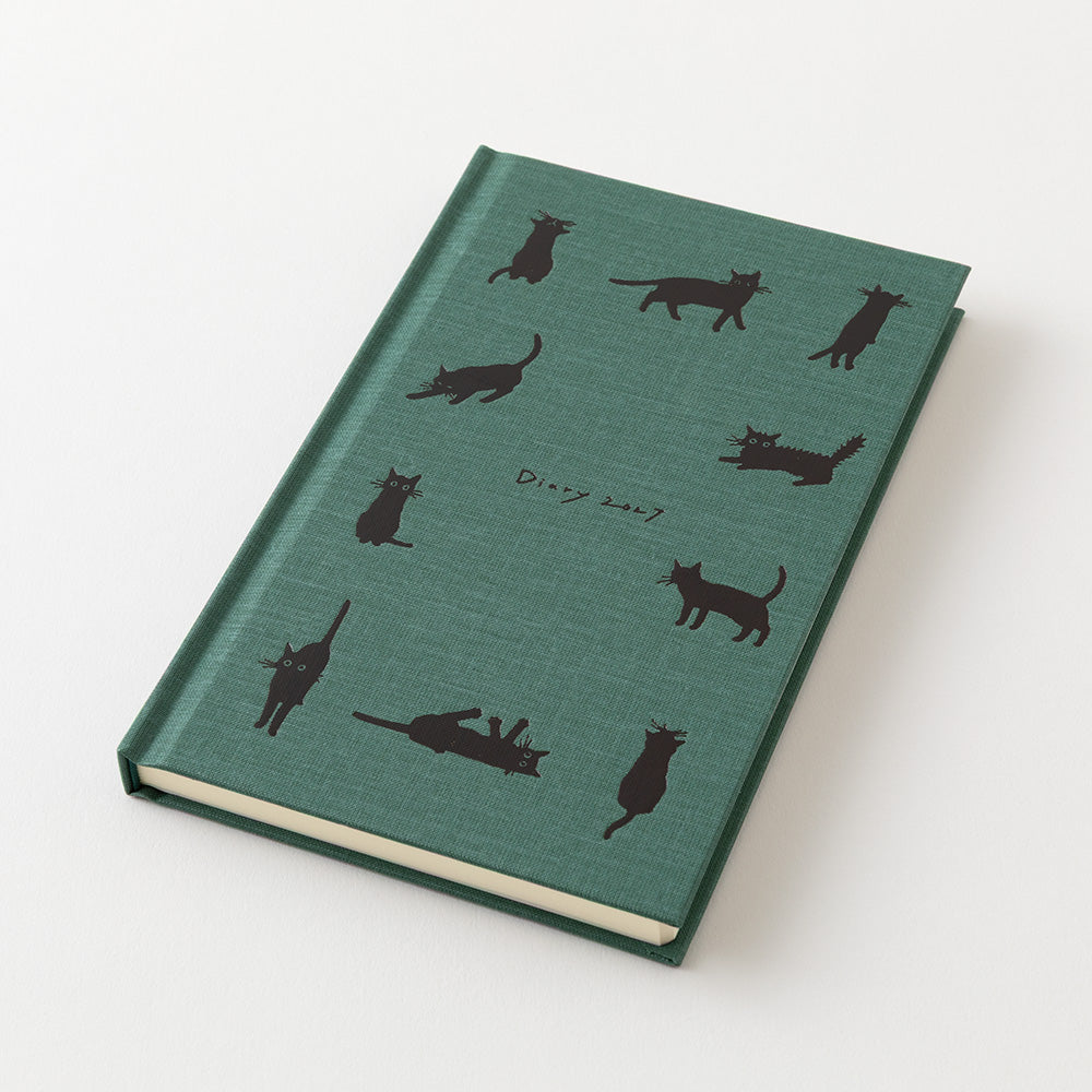 MIDORI Book Style Diary 2027 – B6 – Cat – Green