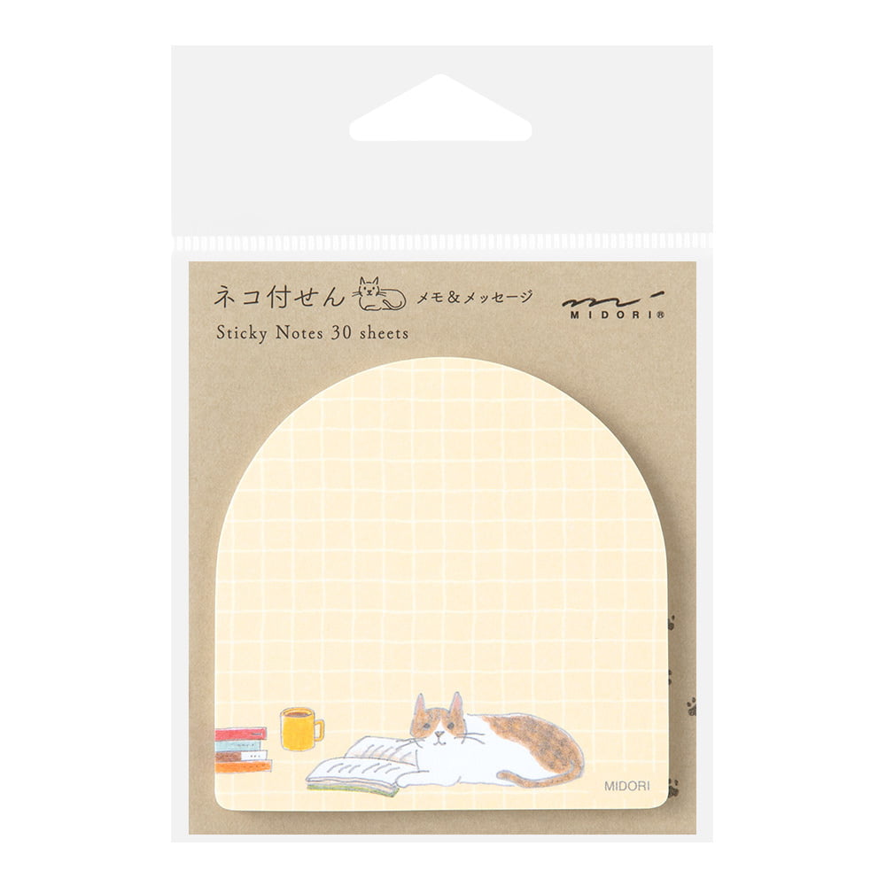 Midori Sticky Notes - Book and cat