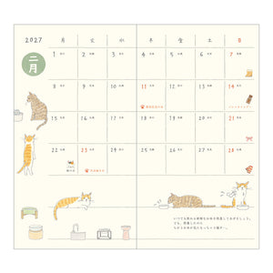 MIDORI Pocket Diary 2027 – B6 Slim – Cat