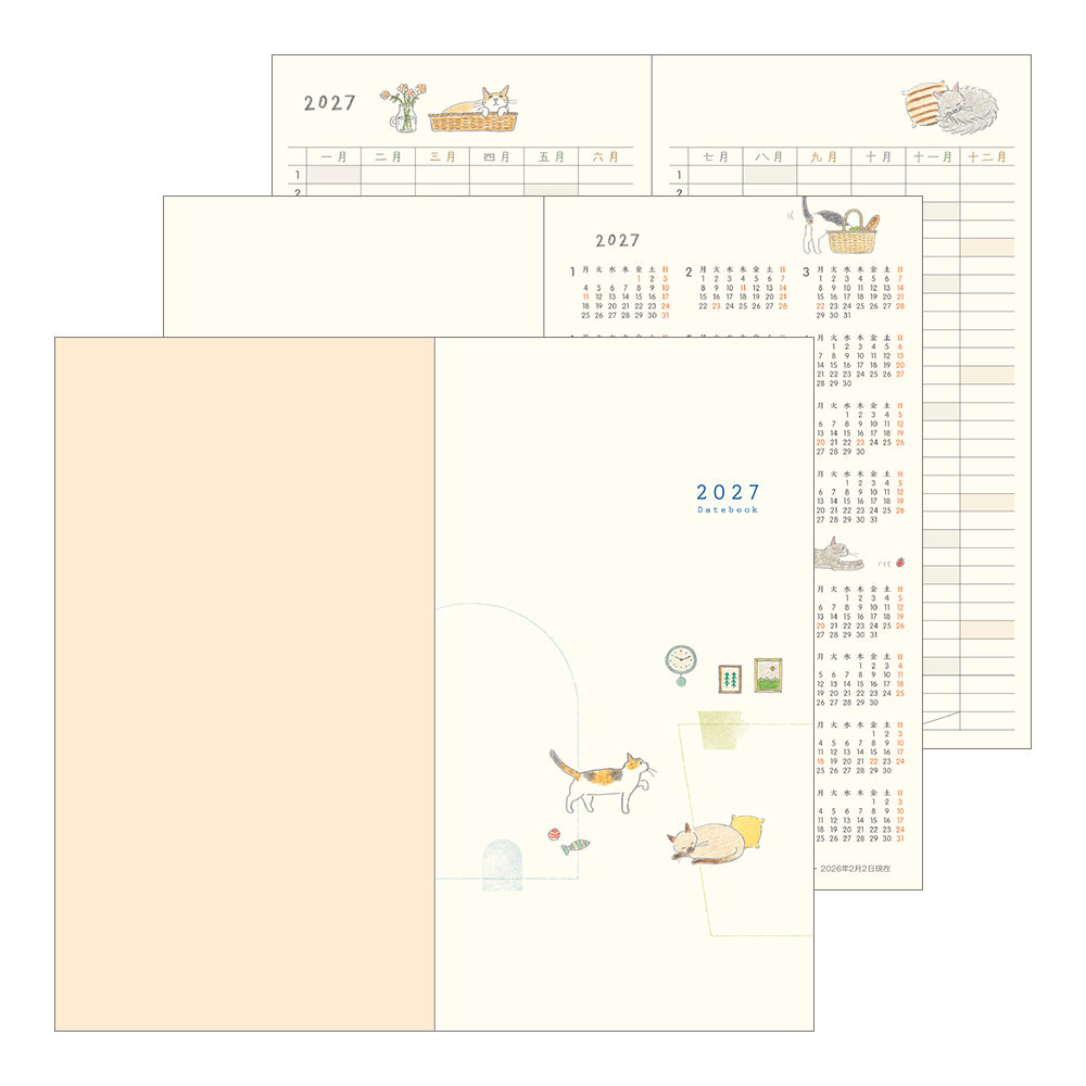 MIDORI Pocket Diary 2027 – B6 Slim – Cat