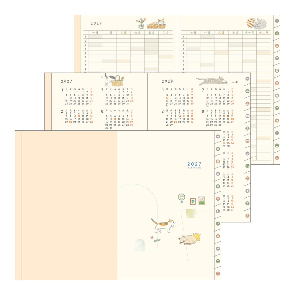 MIDORI Pocket Diary 2027 – B6 – Cat