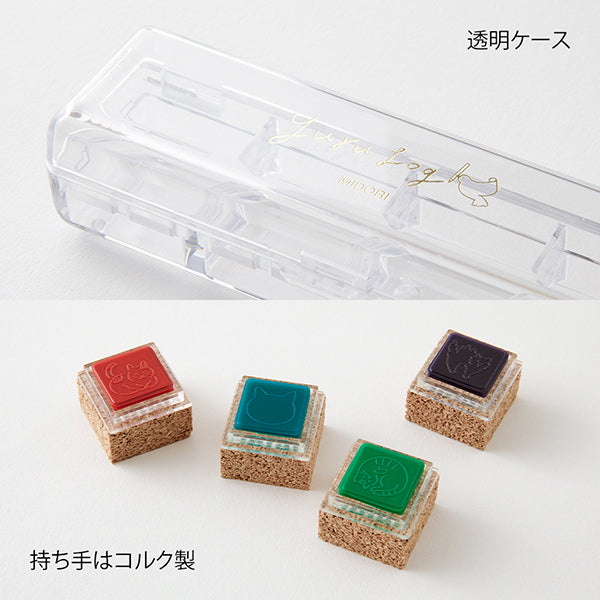 Midori Yuru Log Paintable Pre-Inked Stamp Set (2 patterns)