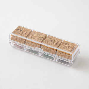 Midori Yuru Log Paintable Pre-Inked Stamp Set (2 patterns)