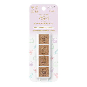 Midori Yuru Log Paintable Pre-Inked Stamp Set (2 patterns)