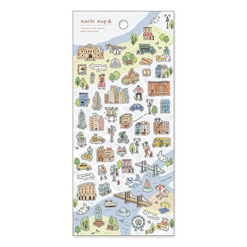 Mind Wave Machi Map Stickers - Japanese Washi City Map Stickers (2 patterns)