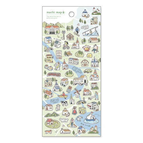 Mind Wave Machi Map Stickers - Japanese Washi City Map Stickers (2 patterns)