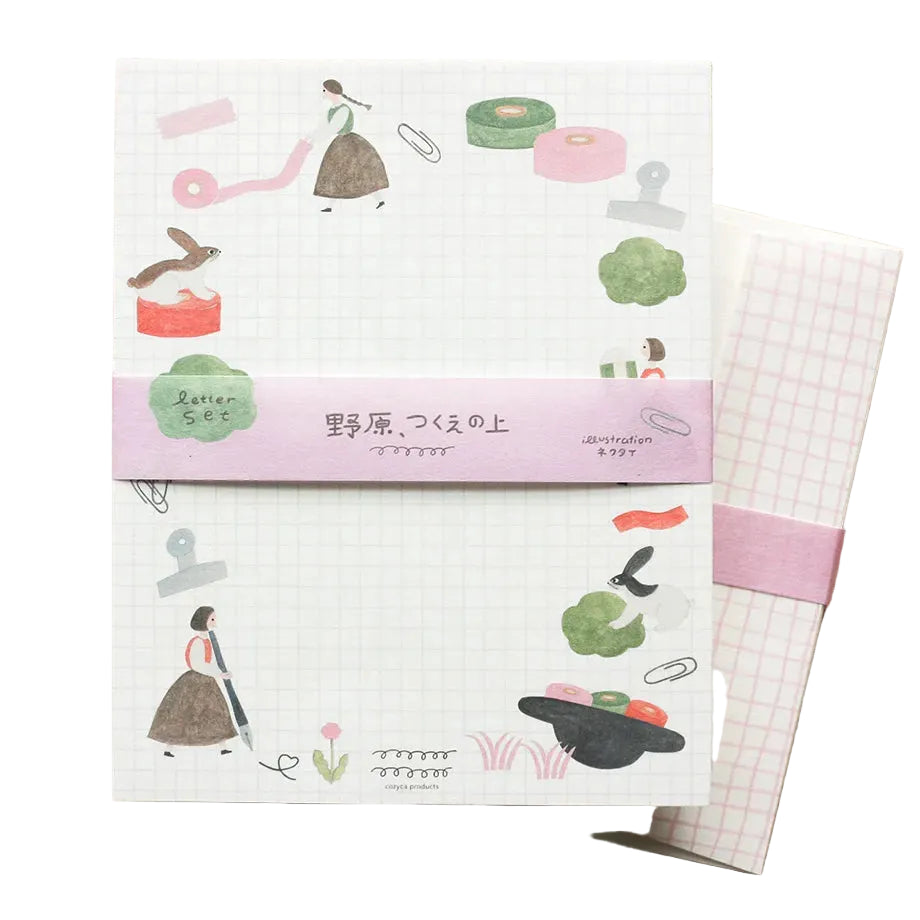 writing letter set with illustrated cover by necktie
