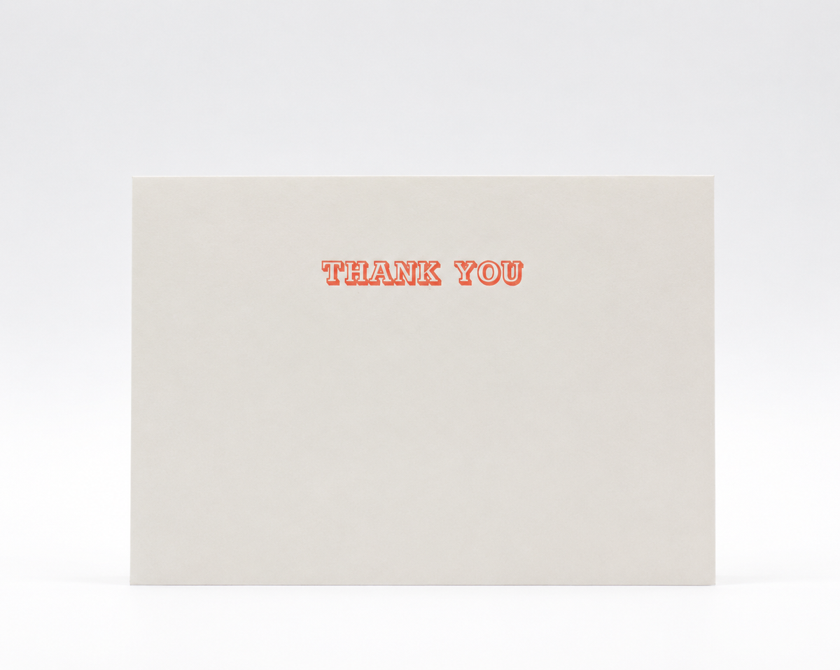 Nomado Kappan - Thank You – Letterpress Thank You Card (3 colours)